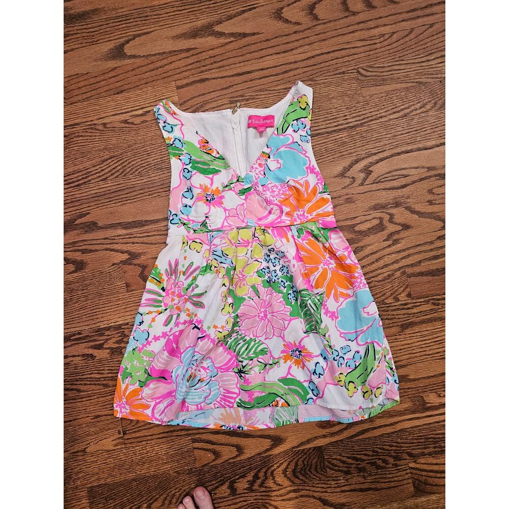 Lilly Pulitzer Floral Sleeveless Tank Top XS Pink Tropical Print Resort Wear - Picture 2 of 5